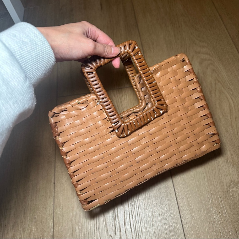 Brown Woven Handbag